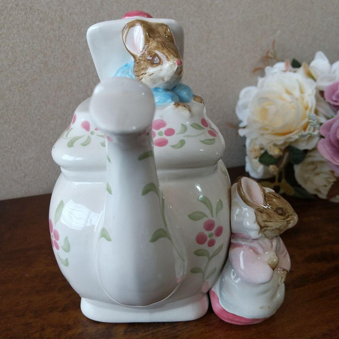 【レア】グロースターの仕立て屋 ティーポット型オルゴール \"二人でお茶を \"