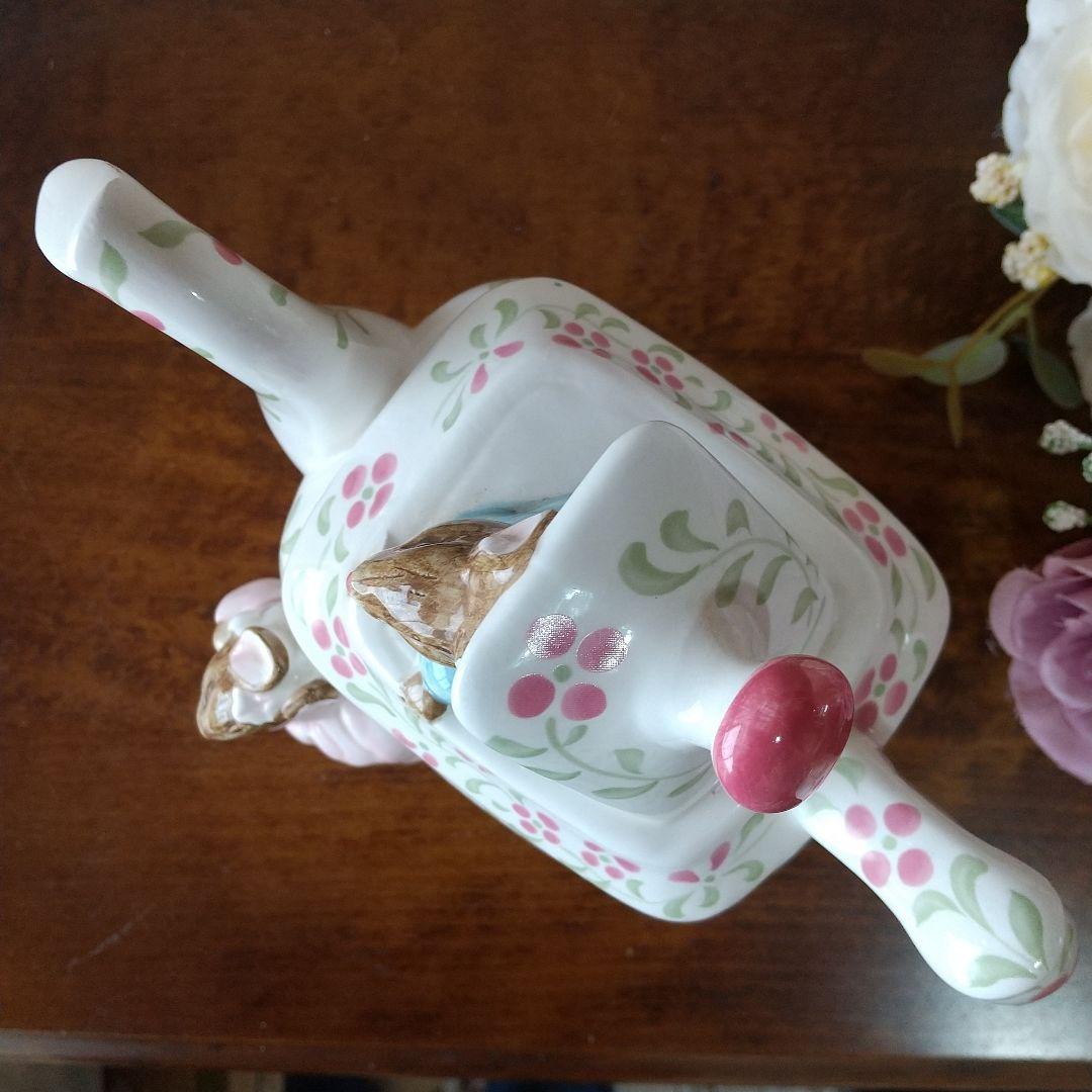 【レア】グロースターの仕立て屋 ティーポット型オルゴール \"二人でお茶を \"