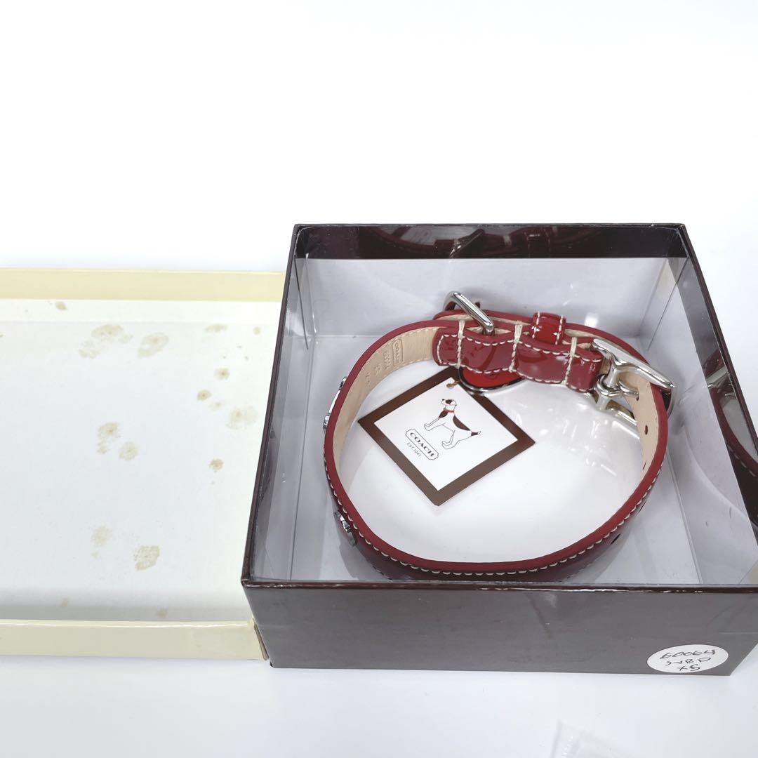 Ayu★mi 様:::COACH 犬用首輪 XS 未使用タグ付 レッド パテント