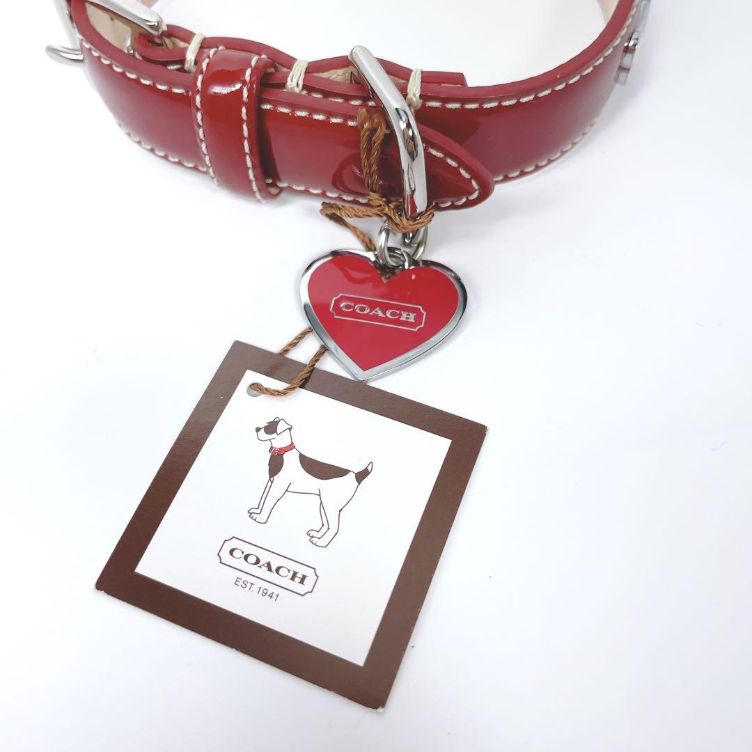 Ayu★mi 様:::COACH 犬用首輪 XS 未使用タグ付 レッド パテント