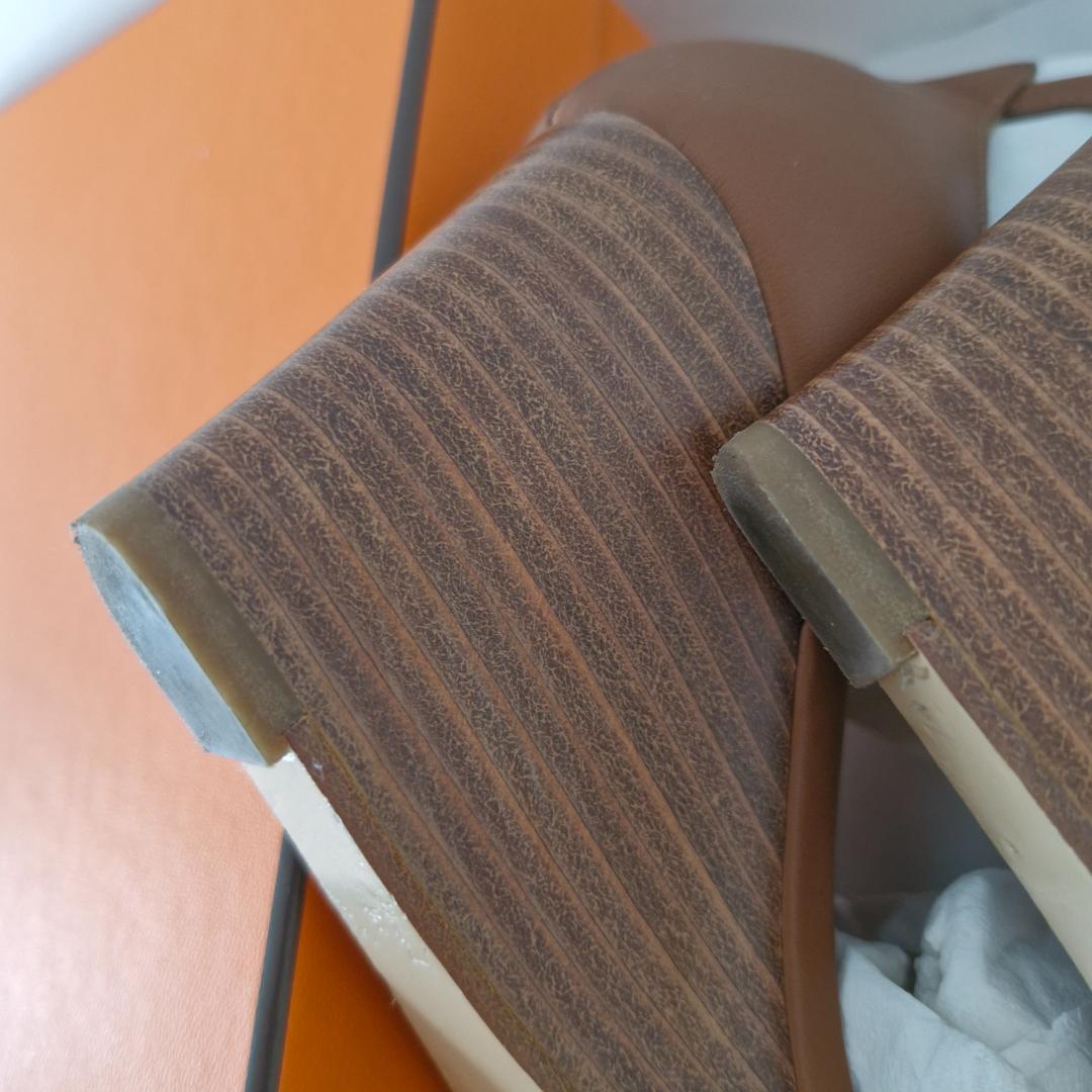 エルメス　レジェンド　サンダル　36 １/2　ゴールド　ブラウン