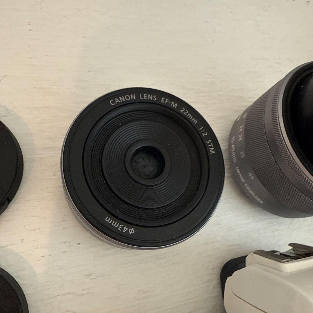 Canon ミラーレス一眼 EOSkissM レンズセット ホワイト