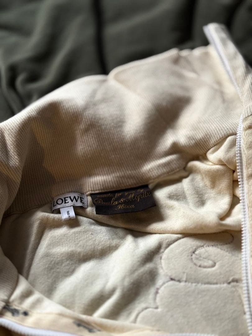 LOEWE Paula's クリームホワイト ハーフジップパイルカットソー