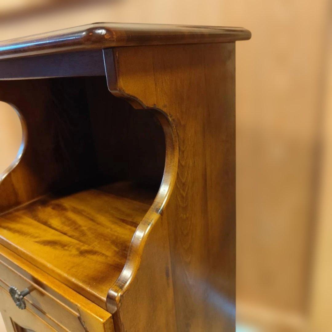 カリモク アンティーク 電話台 キャビネット 木製 花台 飾り棚 サイドボード