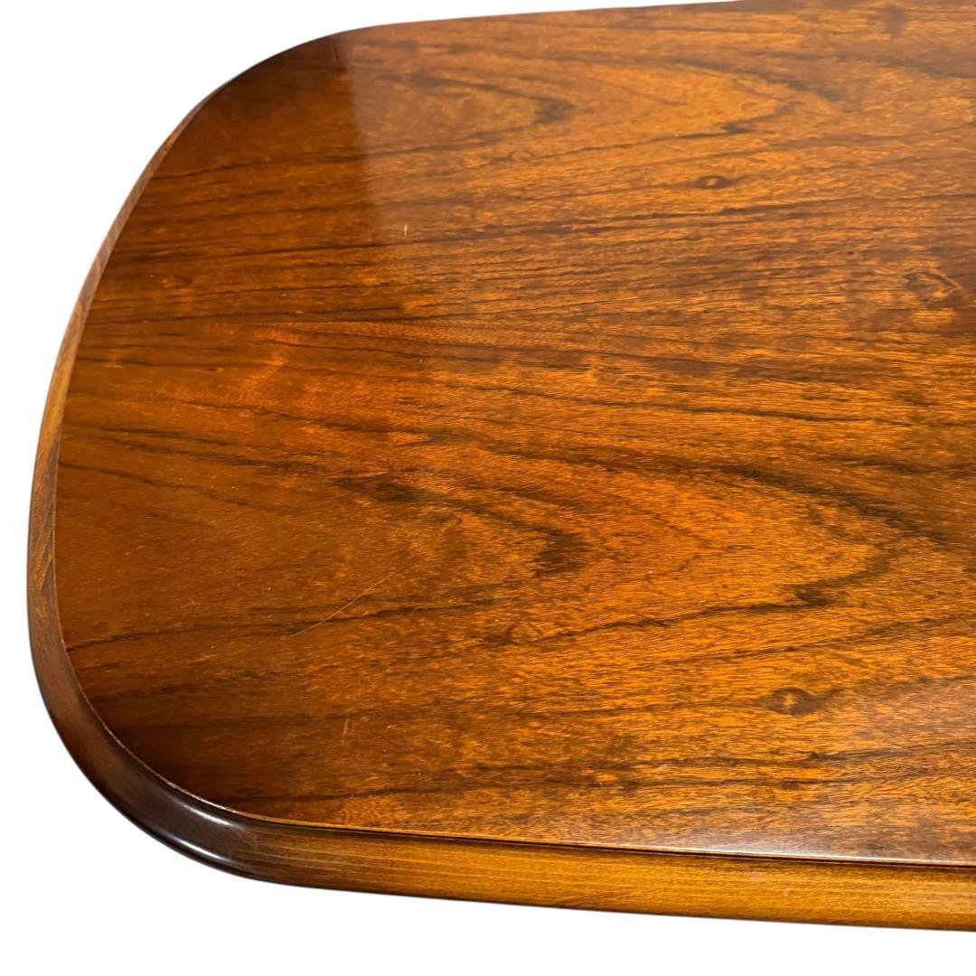 レアデザイン カリモク オーバル コーヒーテーブル 棚付き