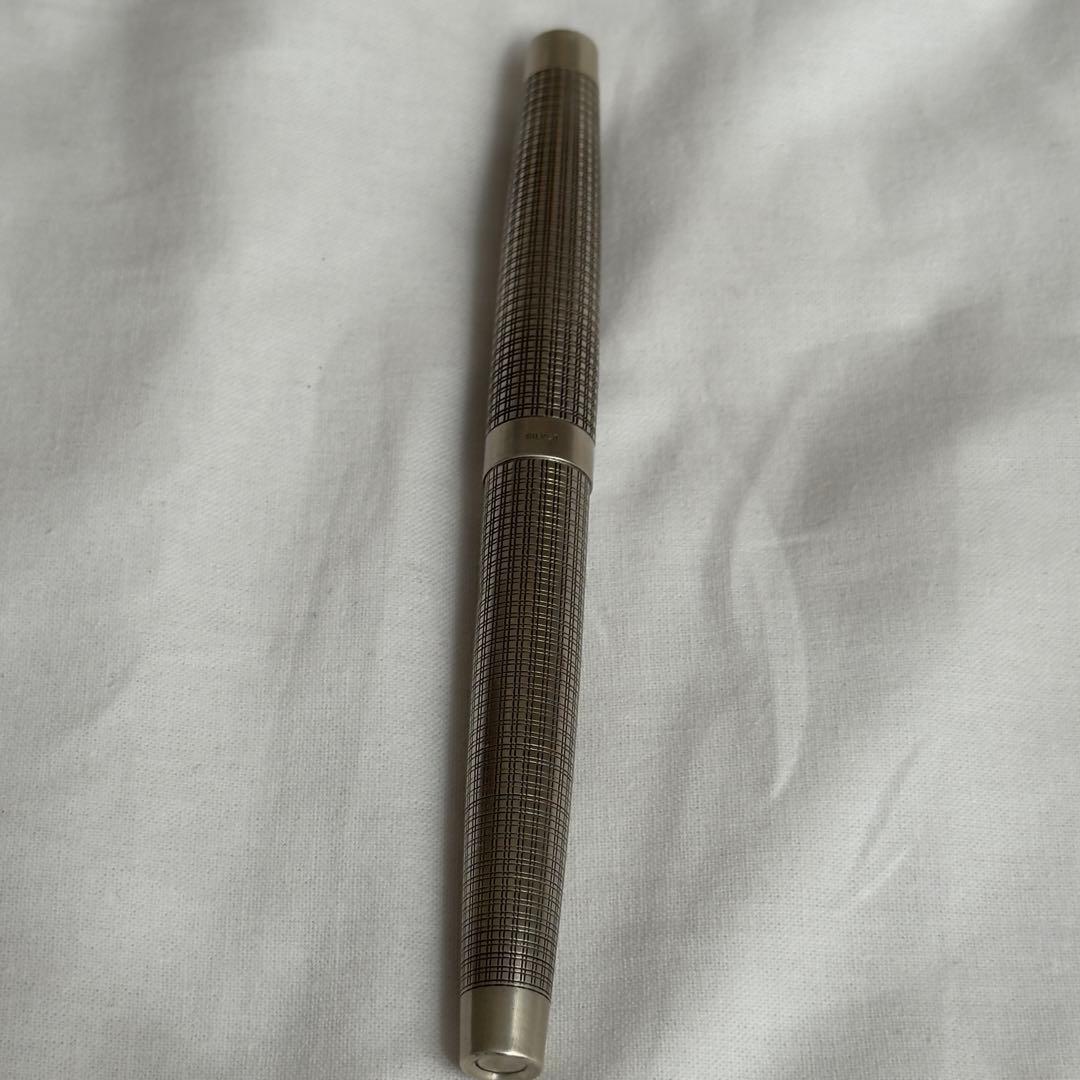 レザーケース・インク付き プラチナ Ptペン先 万年筆 シルバー silver