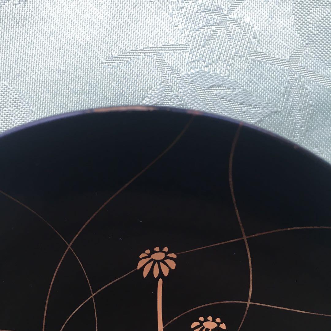 逸品　極上春の七草蒔絵　四方脚付膳　蓋付碗セット　A