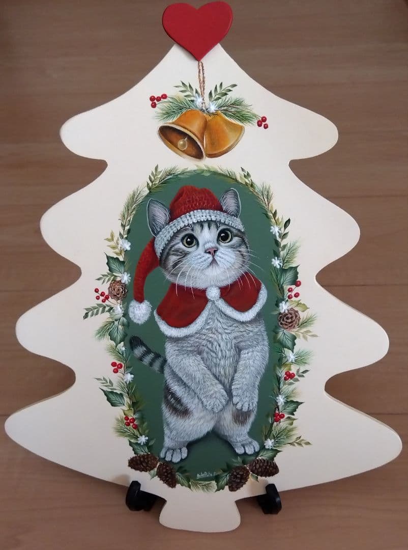 トールペイント作品：ネコちゃんも一緒にクリスマス