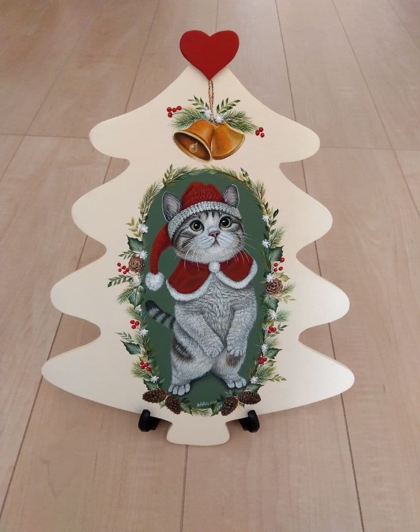 トールペイント作品：ネコちゃんも一緒にクリスマス
