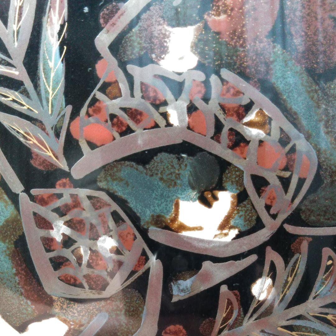 日展作家 柿木章作 輪島塗蒔絵 ザクロ 在銘24.4×27.4cm購入額60万!