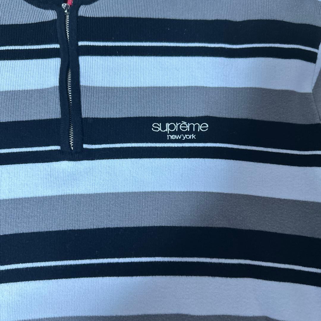 supreme ストライプ ハーフジップ トレーナー
