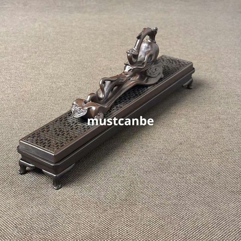 銅製 臥香盒 薫香炉 線香盒 茶道具 香道具 装飾品 工芸品 置物