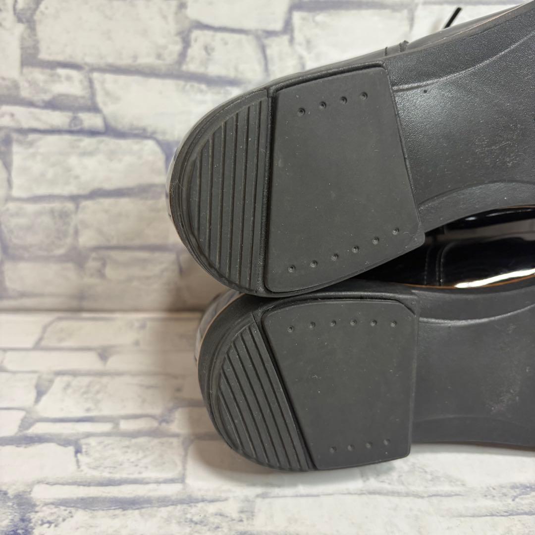 未使用級 asics pedala ペダラ エナメル レザーシューズ 黒