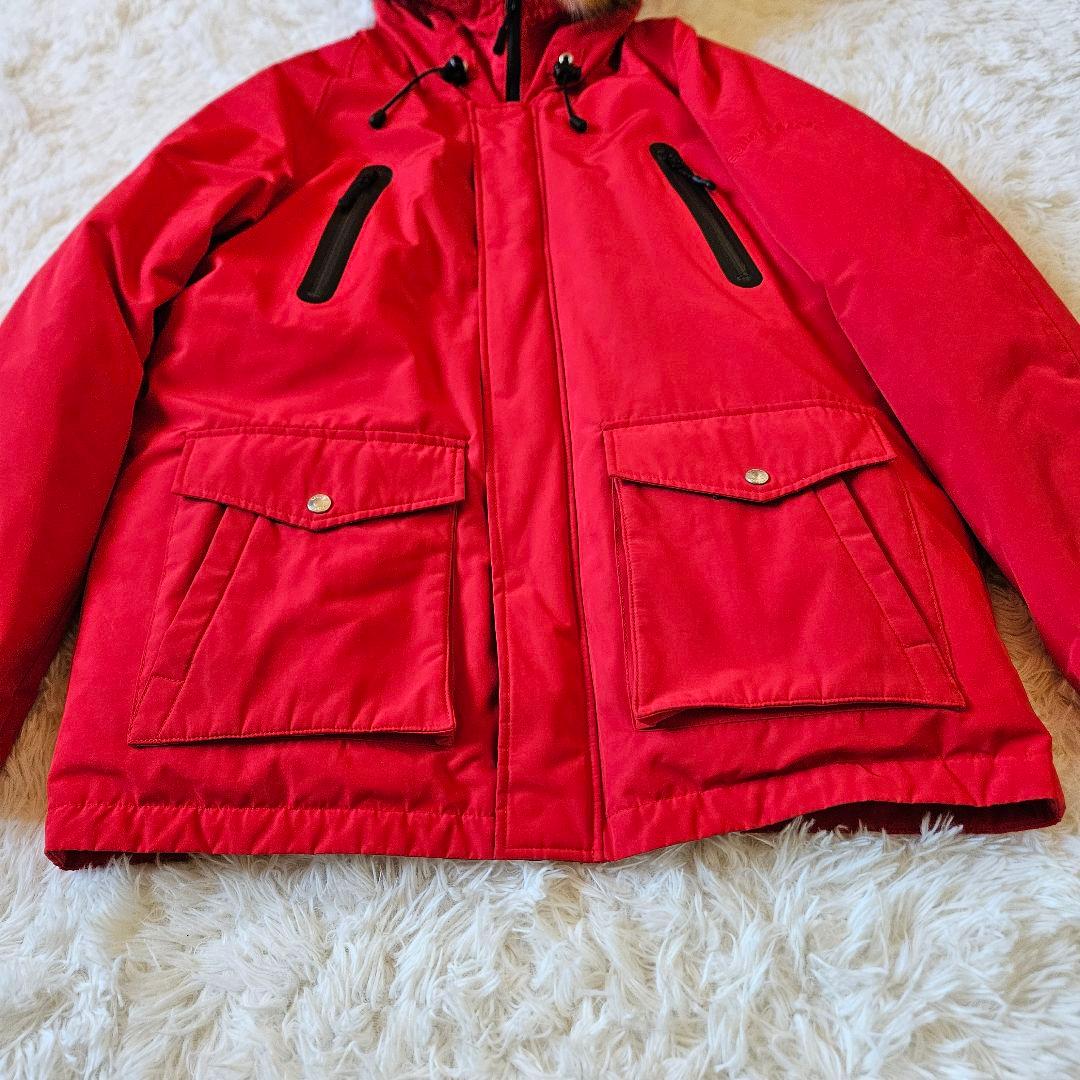 【XLサイズ 極美品】ショット 肉厚ダウンジャケット ダブルジップ ファー着脱可