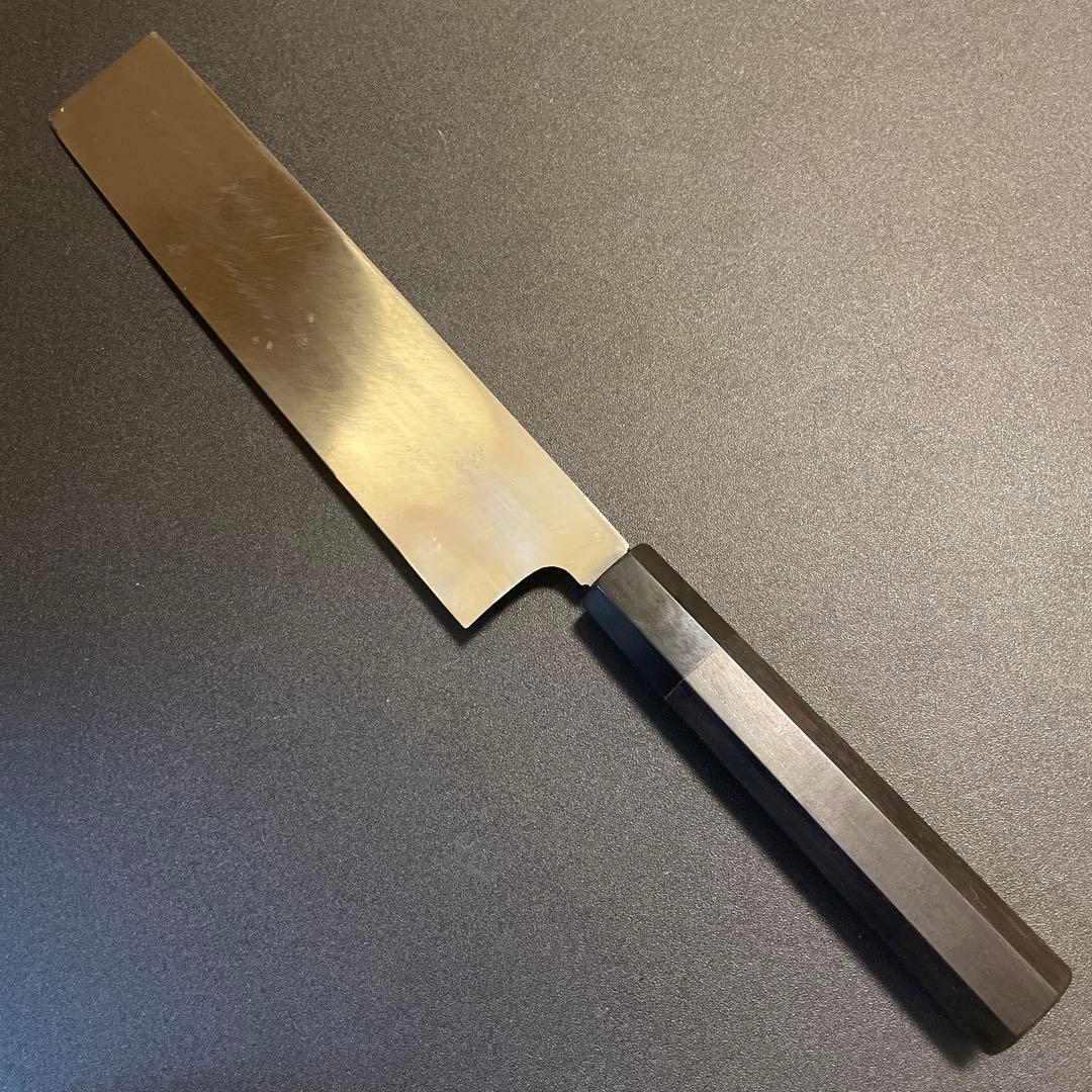 スケナリ　佑成　本焼　薄刃　和包丁　刃渡り243mm 8寸　　黒檀八角柄