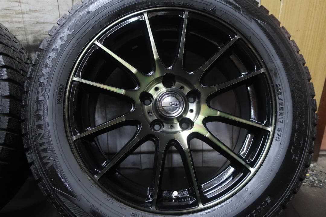 国産スタッドレス ダンロップ WM02 225/55R17 バリ溝 お洒落 冬用