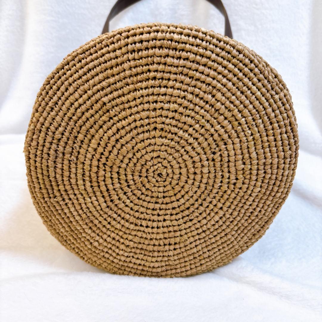 【美品✨】大　ヘレンカミンスキー ラフィアトートバッグ かごバッグ レザー 本革