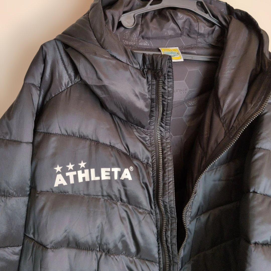 ATHLETA ブラック ベンチコート フード付き