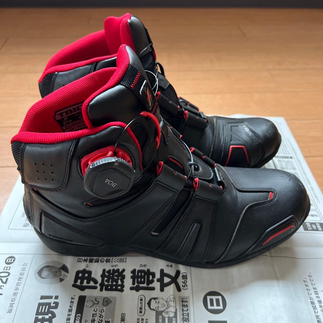 ひ*職様 RSタイチ　バイク ライディングシューズ 防水 プロテクター BOAダ