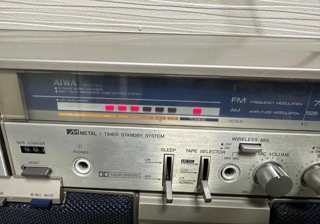 美品希少昭和レトロAIWA ラジカセ　CS-J77MKII ラジオアイワ