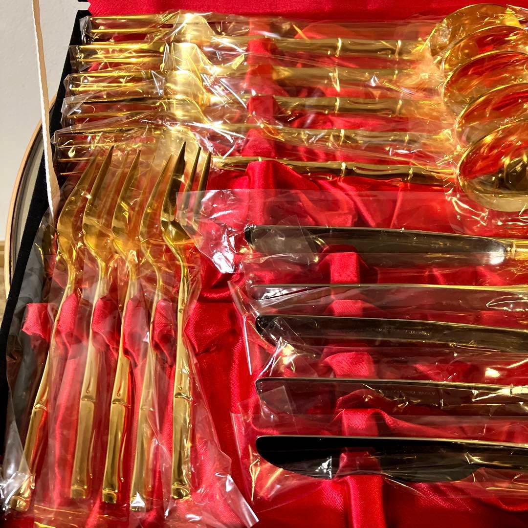 食楽工房　 バンブーディナーセット25PC(金メッキ仕上) カトラリーセット