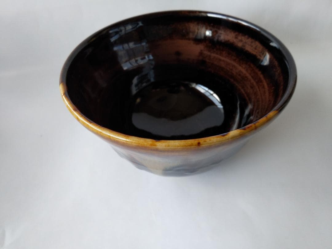 膳所焼 淡海ぜぜ 陽炎園 岩崎新定 胴〆 胴締め 茶碗 共箱 共布 栞 新品