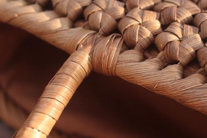 六角花結び編み 山葡萄 かごバッグ 網代編み やまぶどう 山ぶどう カゴバッグ