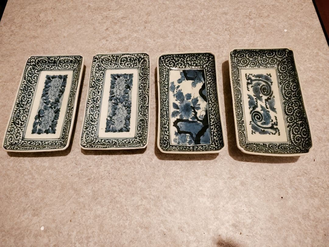 古伊万里　蛸唐草　長皿　4枚