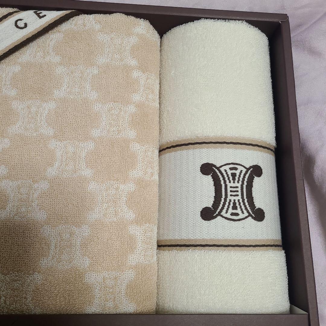 CELINE タオルセット バスタオル　マカダム柄