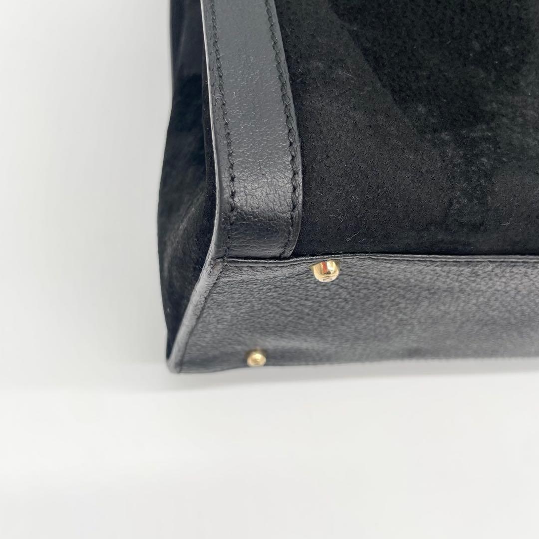 美品　GUCCI ダイアナ　バンブー　ハンドバッグレザー　スエード　ブラック