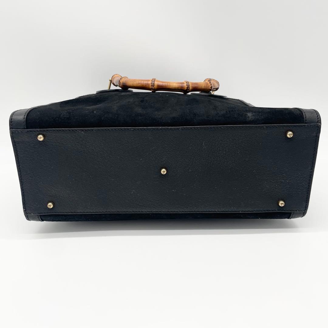美品　GUCCI ダイアナ　バンブー　ハンドバッグレザー　スエード　ブラック