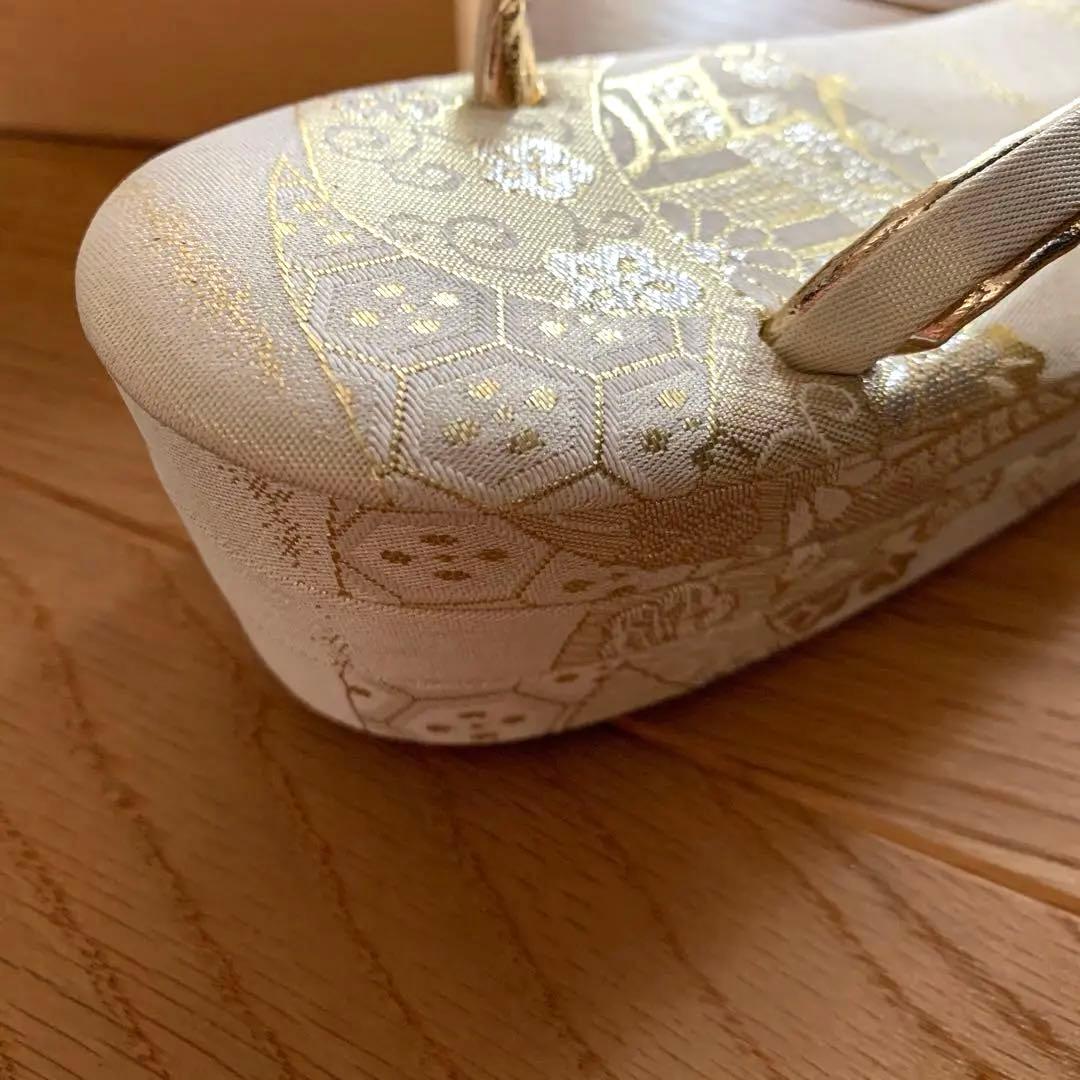 佐賀錦　草履とバッグのセット　和装　アイボリー系