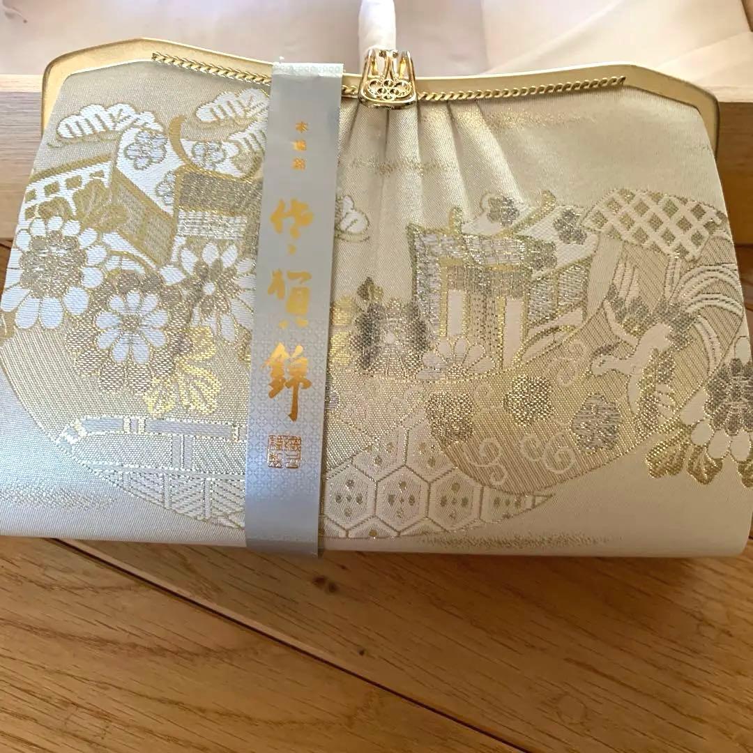 佐賀錦　草履とバッグのセット　和装　アイボリー系