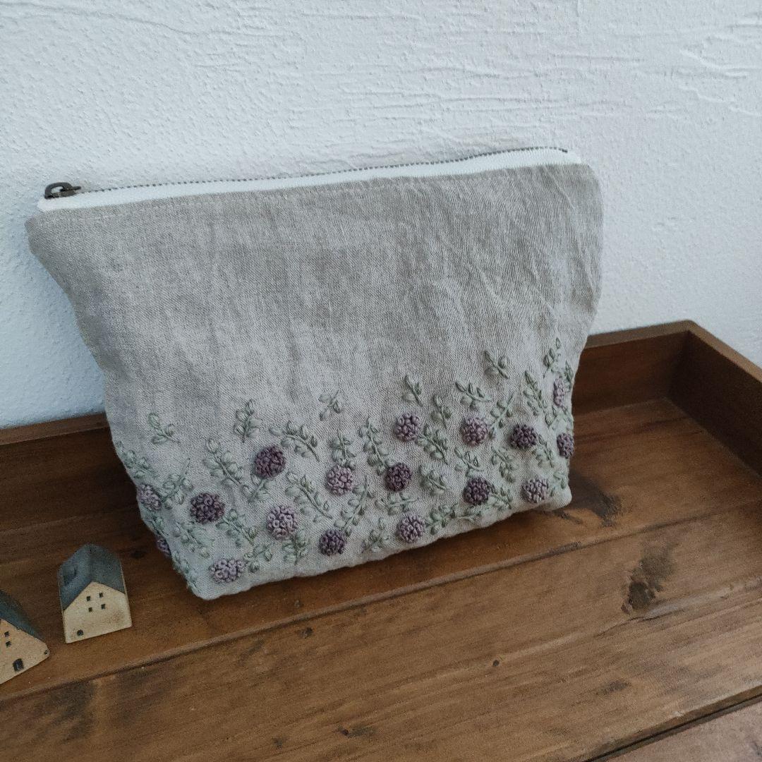 【キャサリン　リネン刺繍】マルチクロス　メガネケース
