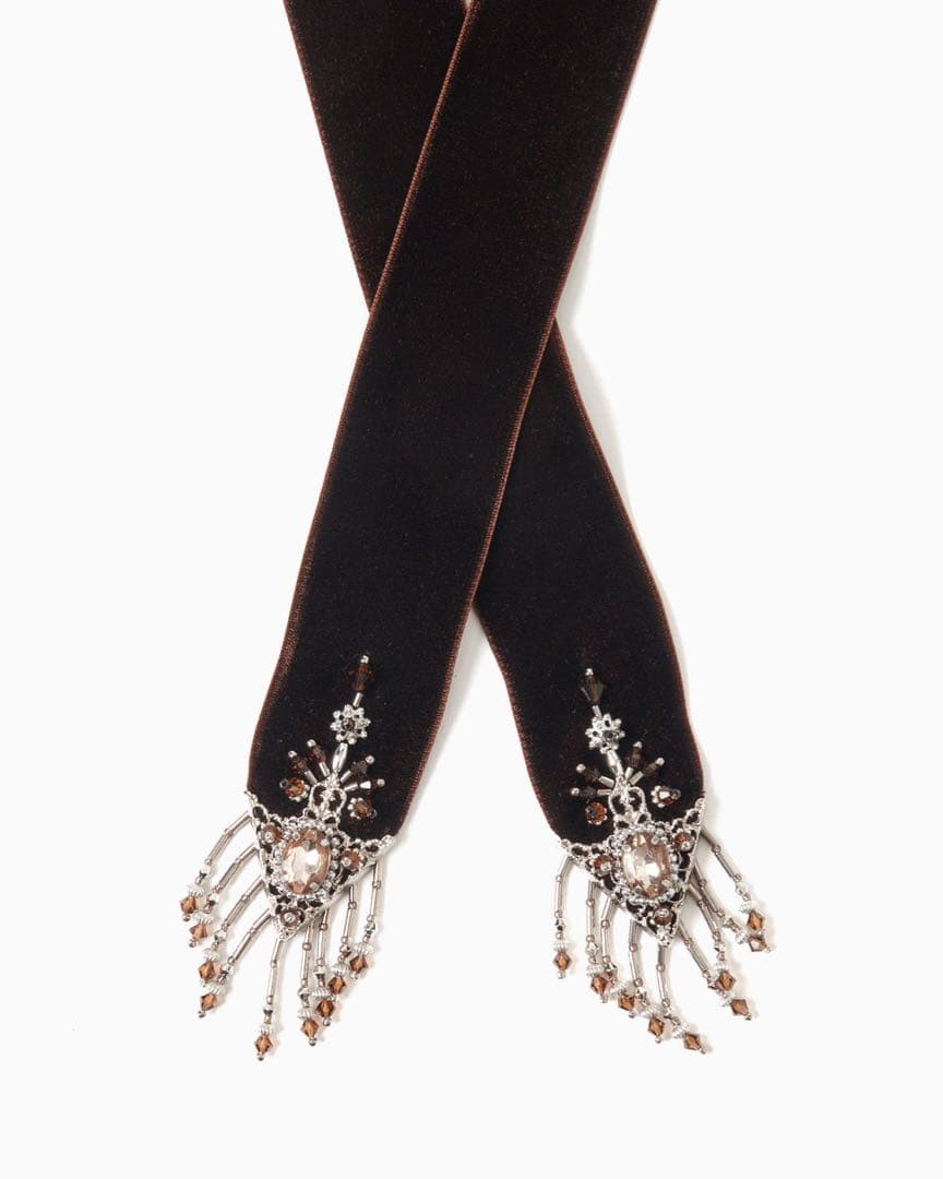 ヘアアクセサリー tanaka daisuke velvet long ribbon Brown