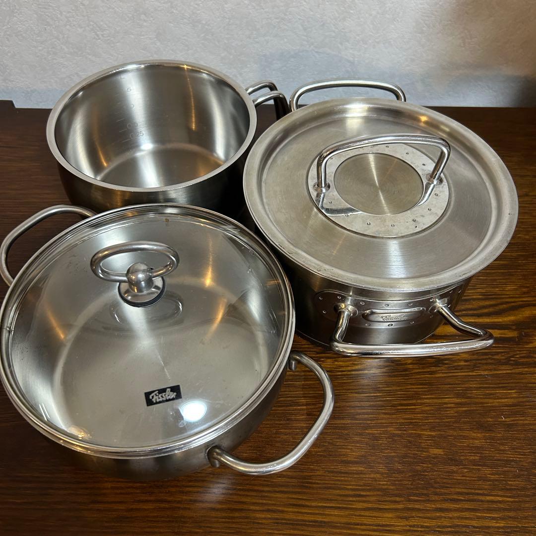 【3個セット】Fissler フィスラー 両手鍋2 片手鍋1