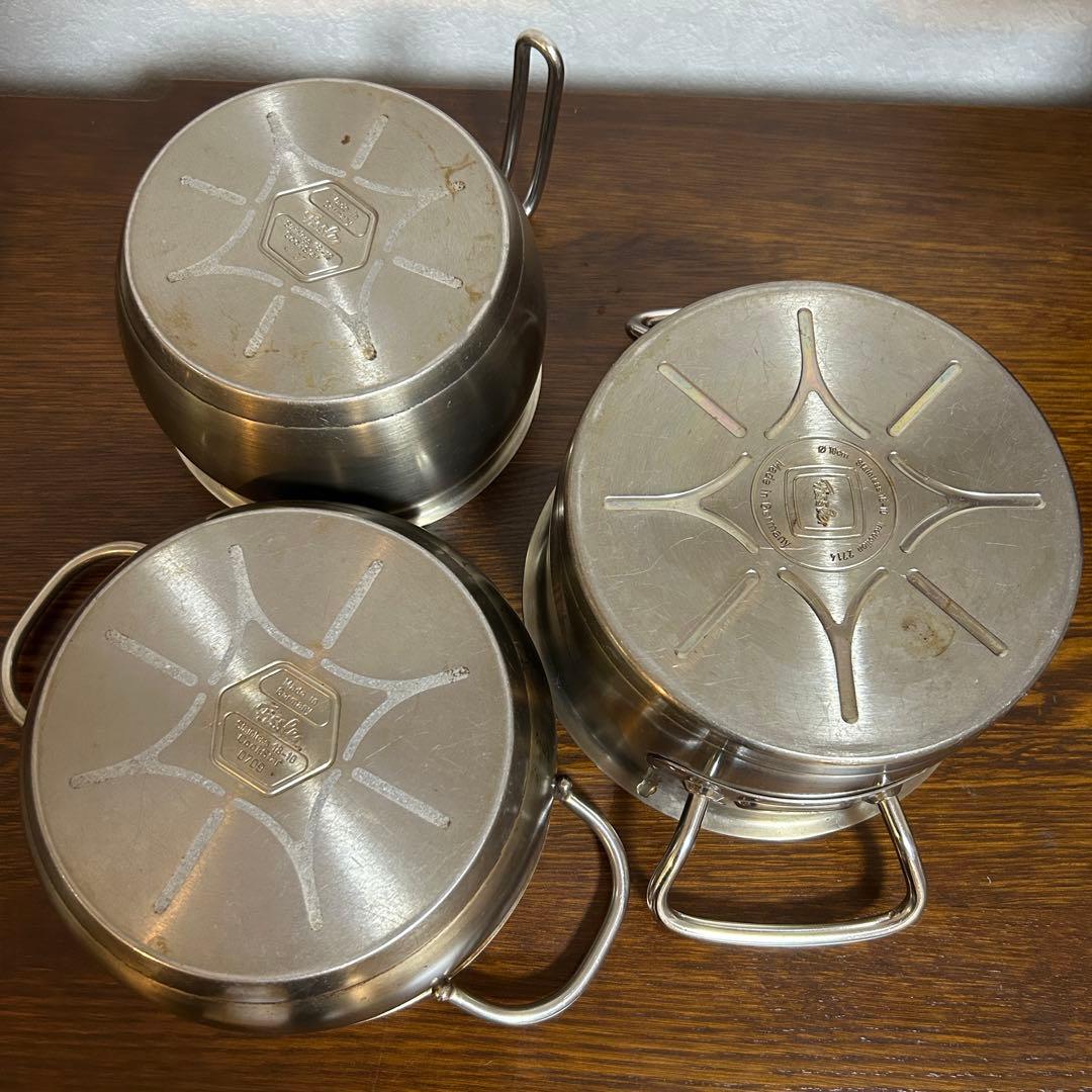 【3個セット】Fissler フィスラー 両手鍋2 片手鍋1