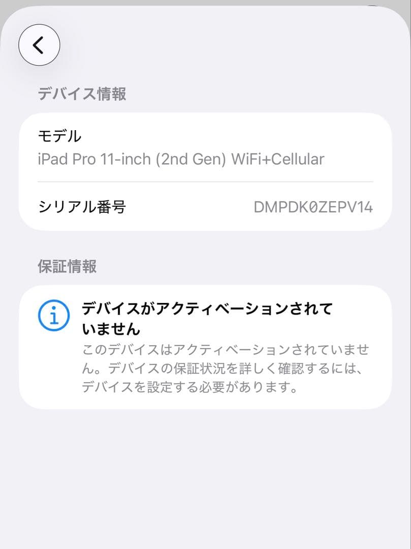 新品未開封 iPad Pro 11インチ (第2世代) 128GB SIMフリー