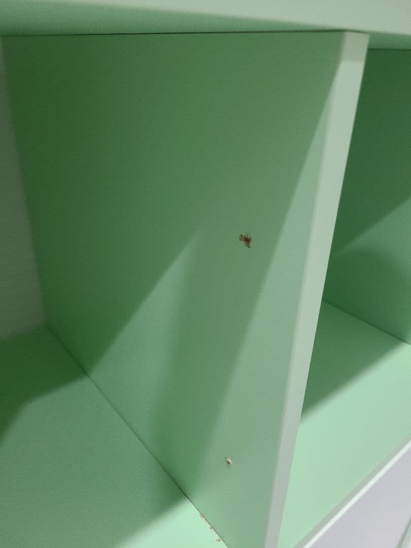 IKEAカラックスグリーンオープンシェルフ 引き戸付き