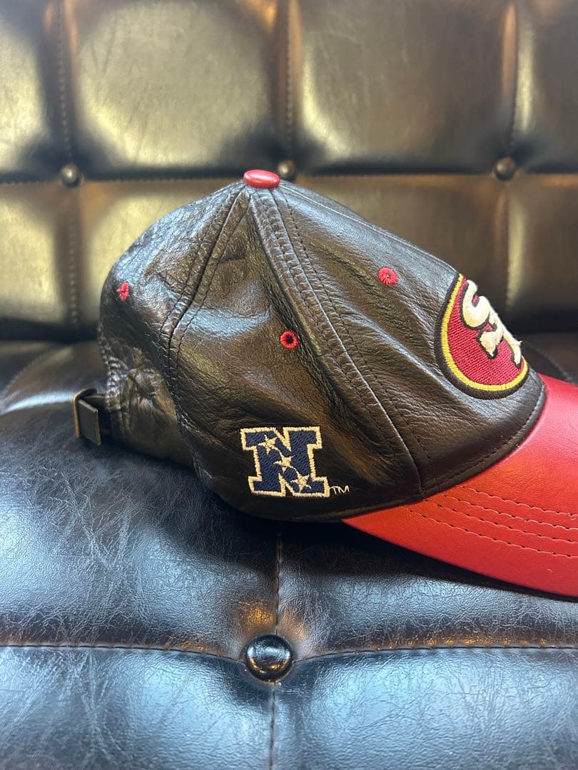 NFL　レザーアジャスブルキャップ　49ers　90sビンテージ　USA製