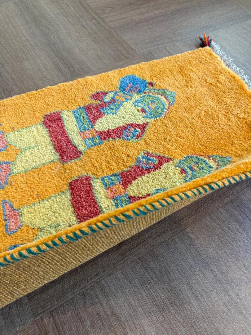 ギャッベ 81x57cm ペルシャ絨毯 手織り ギャベ 玄関マットラグ 絨毯