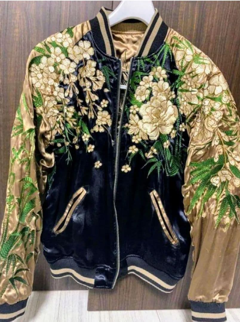 繰絡魂 リバーシブル　虎　刺繍　スカジャン