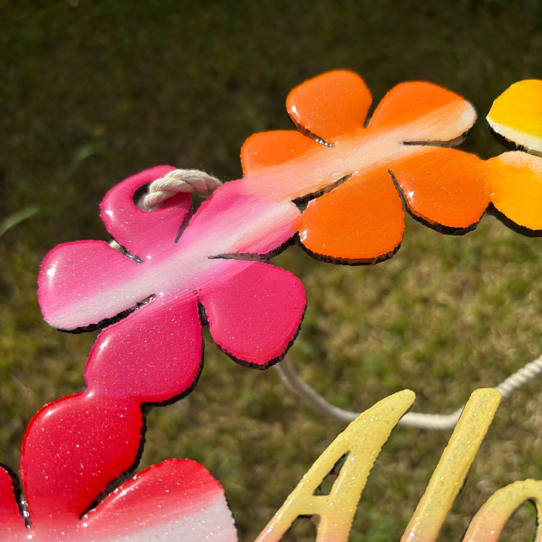 レジン　オーシャンアート　プルメリアリース　海　29cm　No.1010