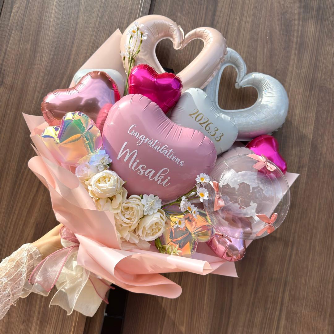 ぴよぴよ☻❤︎卒業式❤︎BIGバルーンブーケ花束｜風船 ギフト ピンク