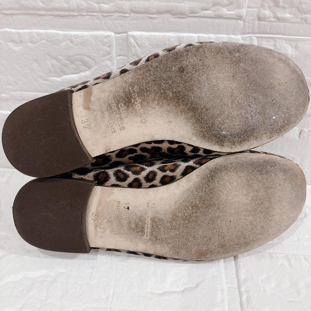 repetto レオパード柄 バレエシューズ ベルベット　　ベロア 37