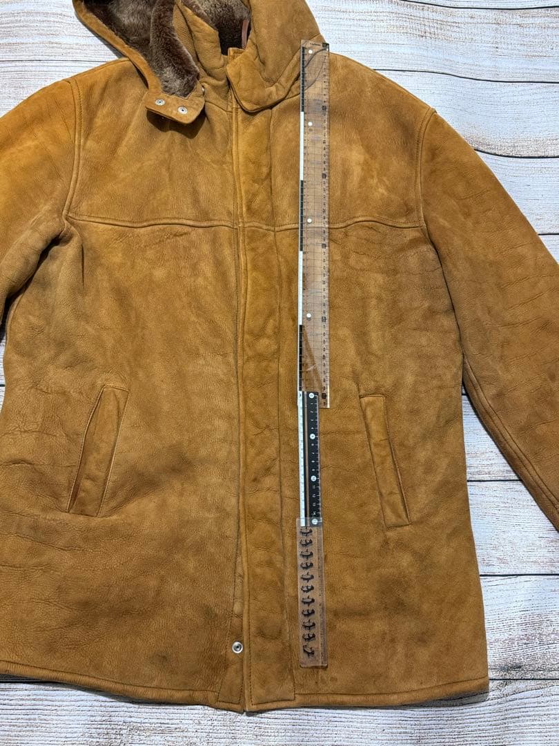 【condo】LOEWEロエベ フード付き ムートンスエード コートL