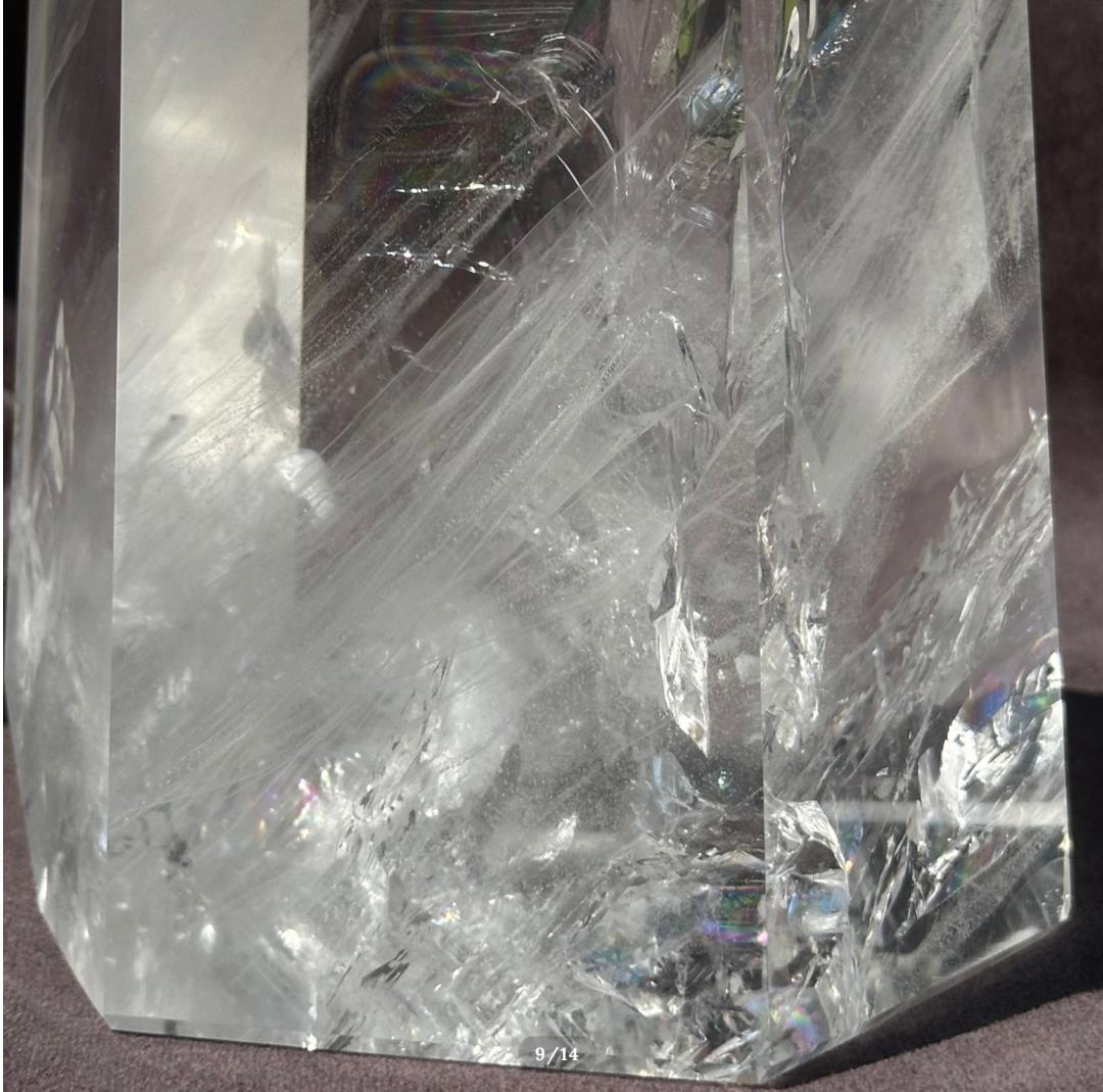 【レムリアン水晶】水晶 ポイント タワー 虹入り ブラジル産