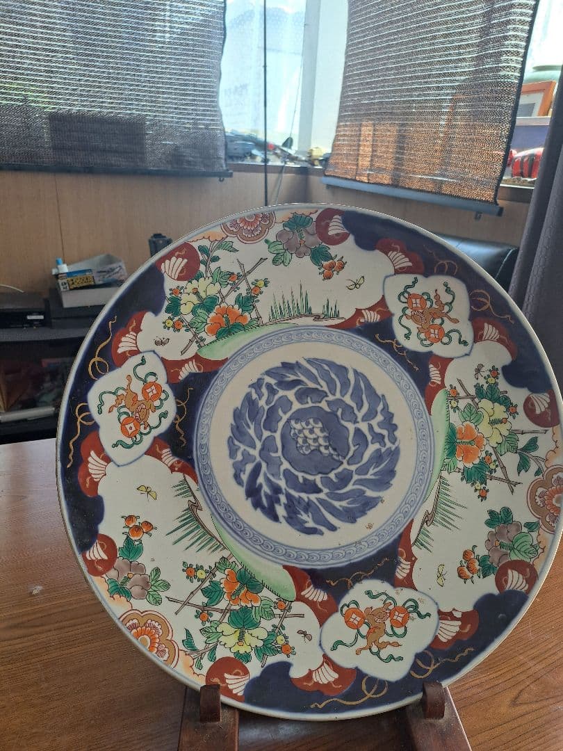 大型花柄陶磁器皿