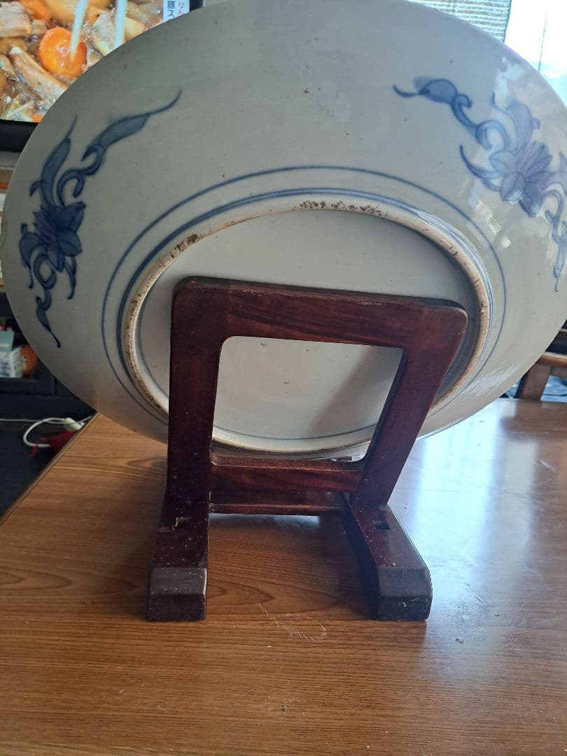 大型花柄陶磁器皿