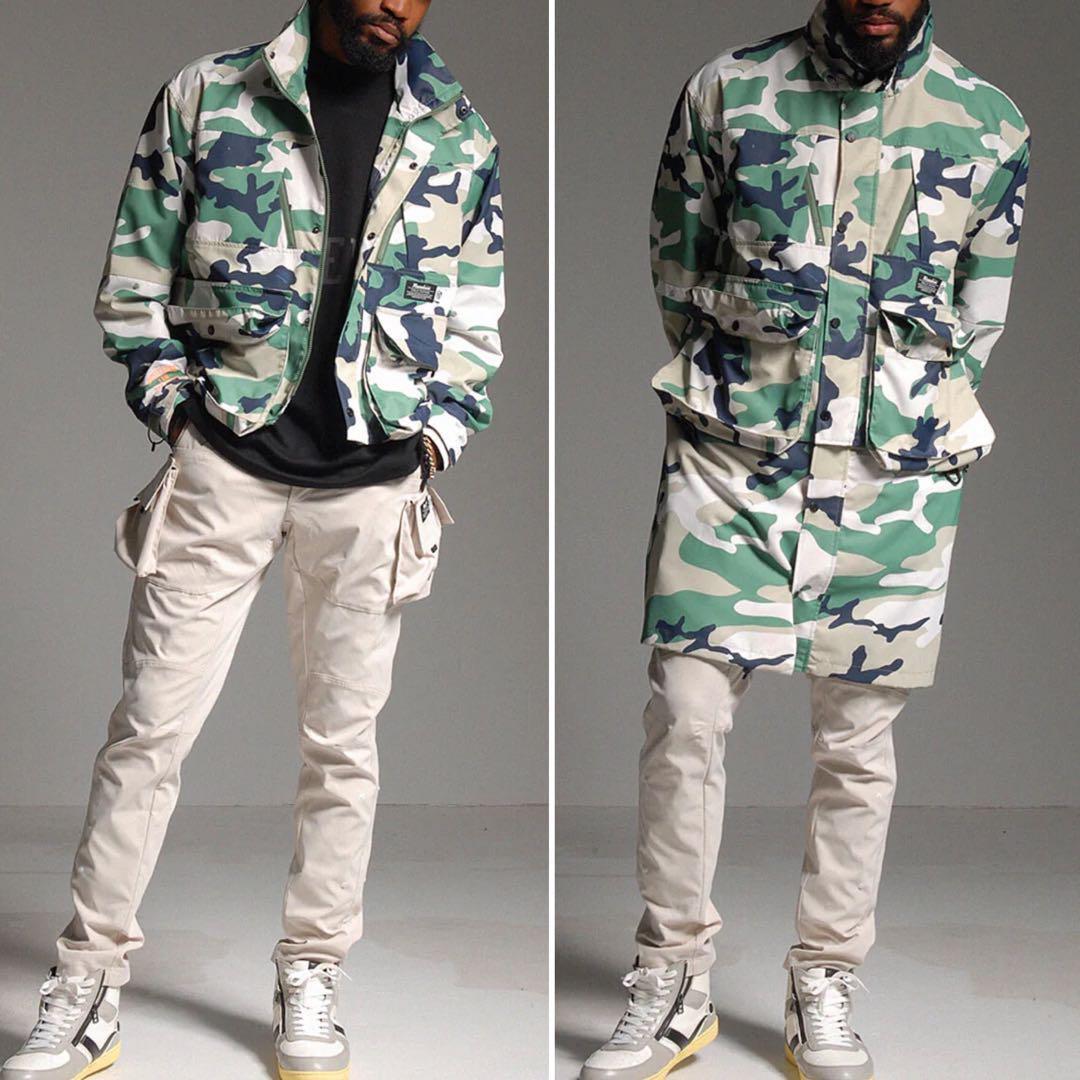 新品 ラッセルノ ゴルフ 2Way カスタム ロング ジャケット カモ XL 6